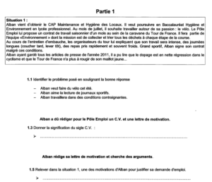 exemple épreuve CAP cuisine